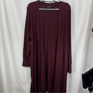 EUC Lane Bryant Rib Open Front Duster - Winetasting 22w/24w
